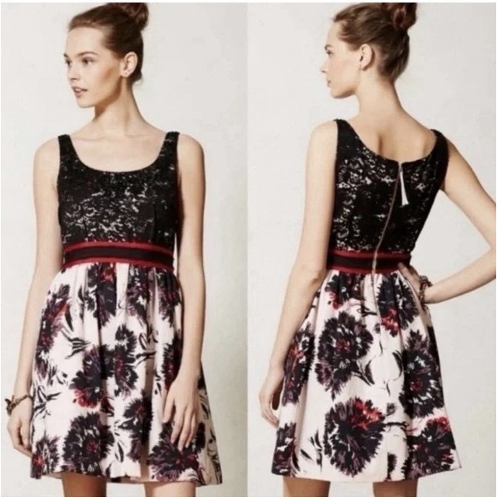Anthropologie Peter Som x Made in Kind Brushstroke Blossoms Dress – Sz 4 Pockets